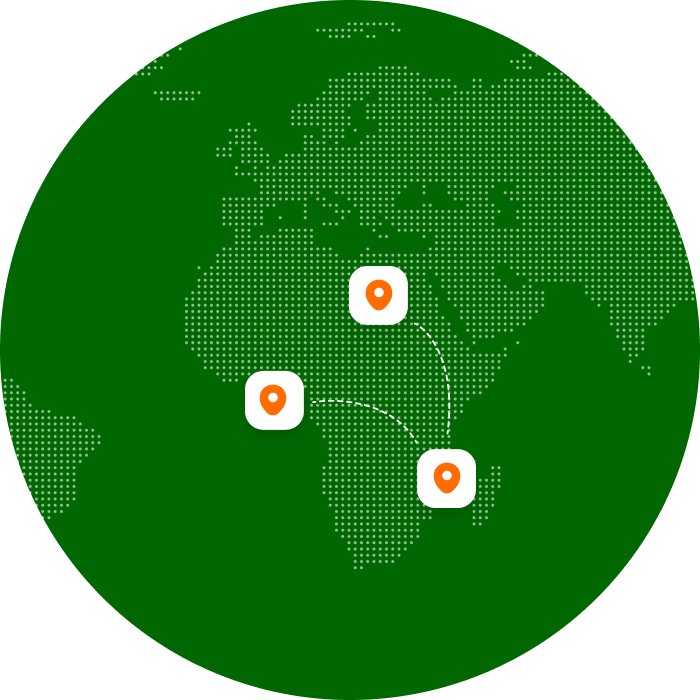 Map showing office locations